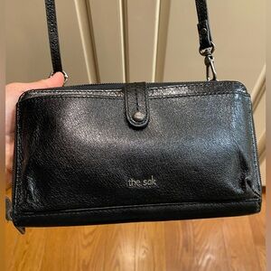 The Sak black leather crossbody mini bag
